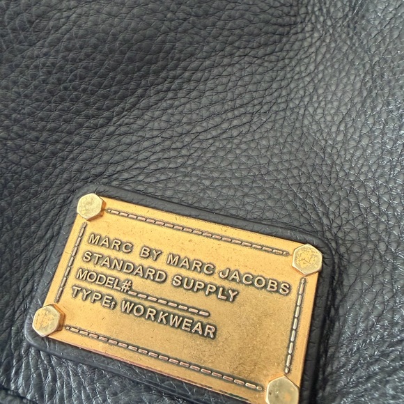 Marc Jacobs Black Leather Hobo Bag with Gold Accents - Picture 9 of 15